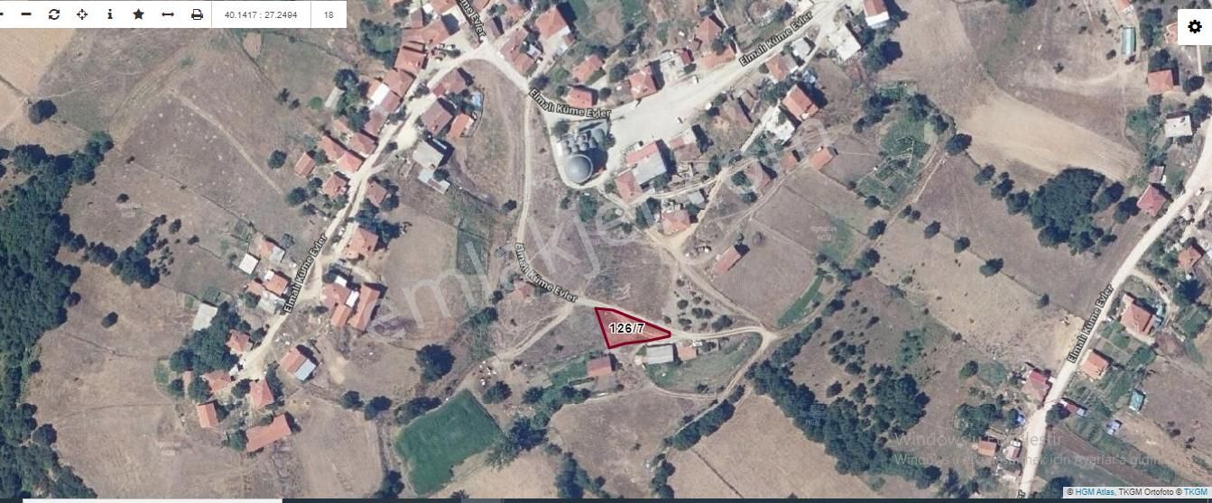 Biga Elmalı Köyü Satılık Konut İmarlı  Çanakkale Biga Elmalı Köyü Satılık Arsa , 382 M2 Yola Cephe Köy İçi  Müstakil