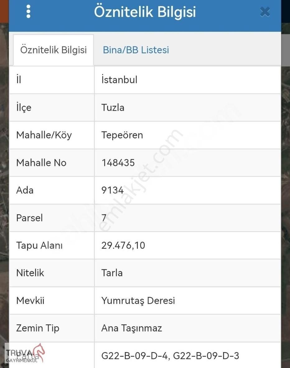 Tuzla Tepeören Satılık Villa İmarlı TUZLA TEÖREN DE 280 m2 SATILIK ARSA....