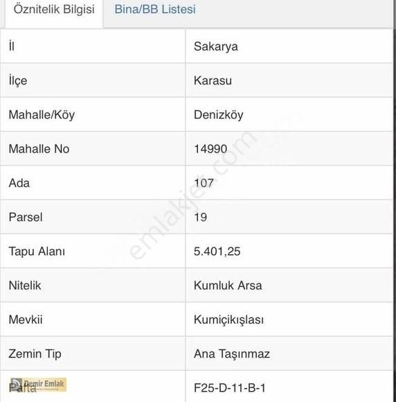 Sakarya Karasu Satılık Ticari İmarlı TAKAS'A AÇIK SAKARYA KARASU DENİZKÖY MAHALLESİNDE 5401M2 ARSA