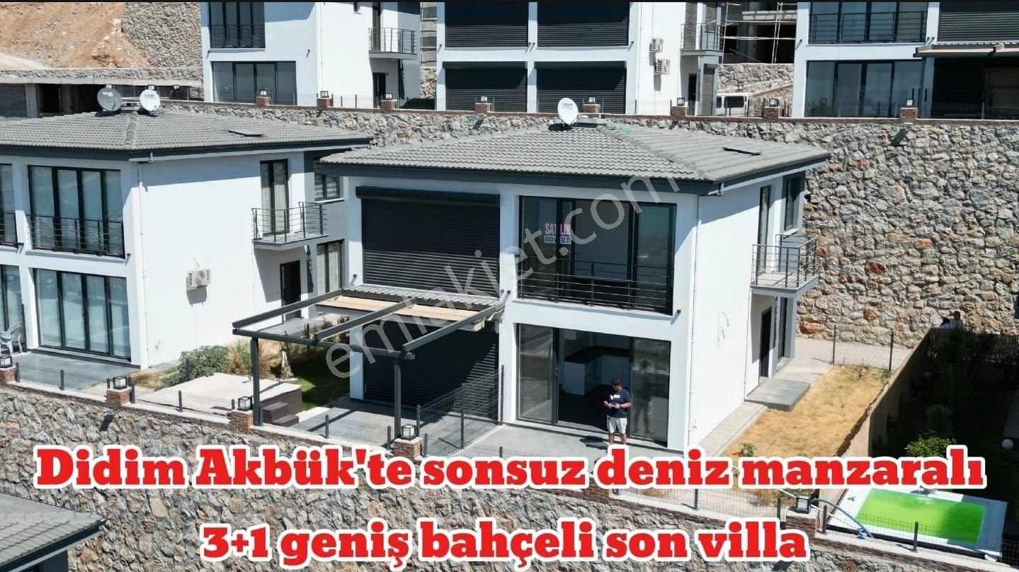 Didim Akbük Satılık Villa DİDİM AKBÜK'TE SONSUZ DENİZ MANZARALI BAHÇELİ 3+1 SIFIR VİLLA 