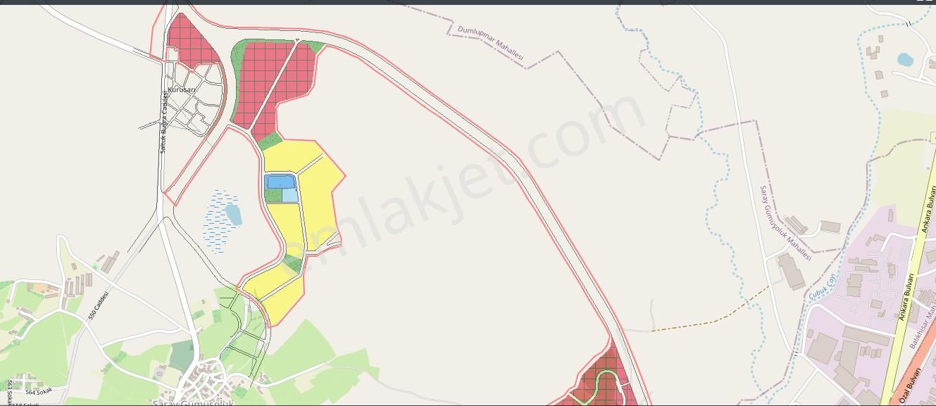 Pursaklar Saray Gümüşoluk Satılık Tarla  İMAR EMLAK2'DEN 25M CADDEYE CEPHE İMARDAN GEÇMİŞ FIRSAT TARLA