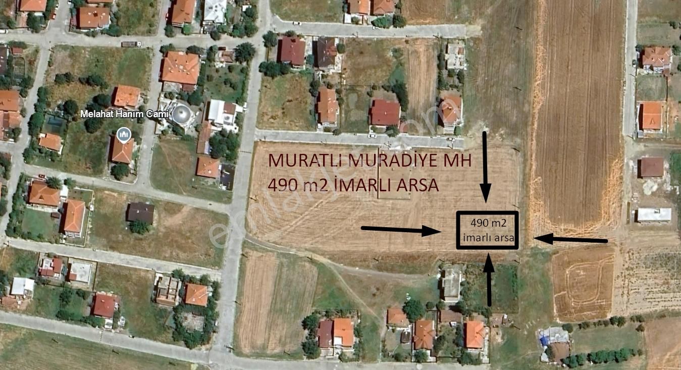 Muratlı Muradiye Satılık Konut İmarlı  TEKRDAĞ MURATLI MURADİYE MAHALLESİNDE SATILIK  490 M2 İMARLI ARSA