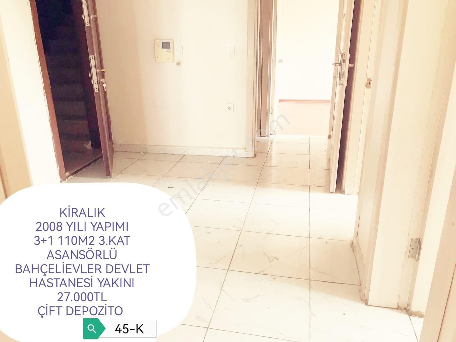 Bahçelievler Soğanlı Kiralık Daire BAHÇELİEVLER DEVLET HASTANESİ YAKN 20 YILLIK 2+1 85M2 1.KAT KOMB