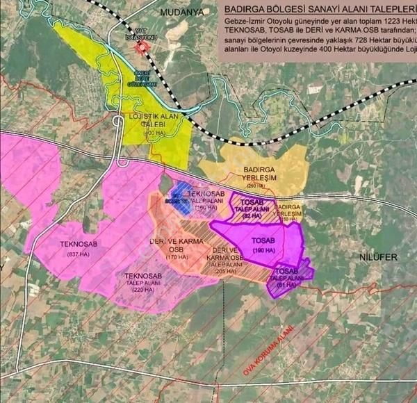 Karacabey Hürriyet Satılık Tarla DİALOG PİRAMİT TEKNOSAB LOJİSTİK BÖLGE PLANI İÇİNDE ARAZİ