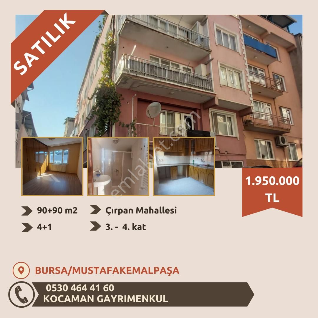 Mustafakemalpaşa Çırpan Satılık Daire  GÜNEŞ ENERJİLİ BÜYÜK VERANDALI SATILIK 2 KATLI DAİRE