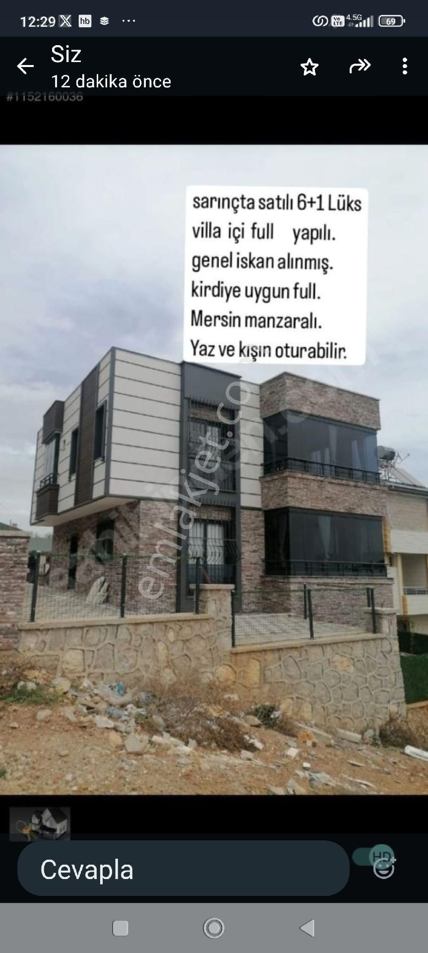 Toroslar Darısekisi Satılık Villa MAZLUM YAPI