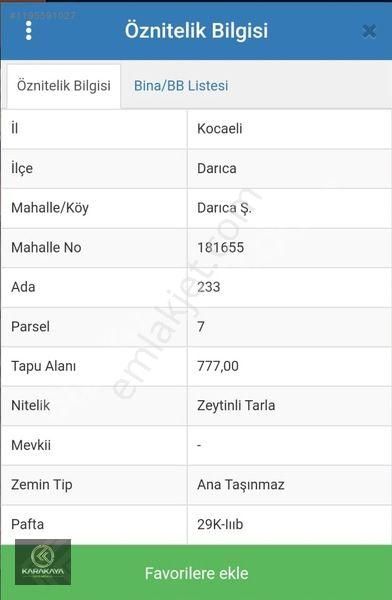 Darıca Kazım Karabekir Satılık Konut İmarlı KAZIMKARABEKİR MH. KÖŞE BAŞI KOTLU ARSA