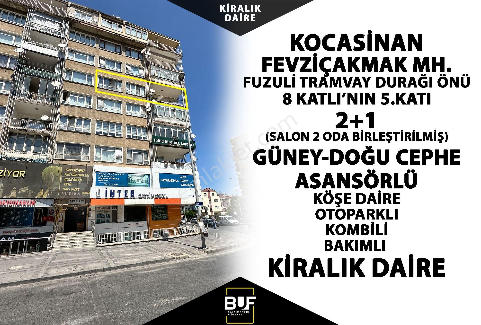 Kocasinan Fevzi Çakmak Kiralık Daire  BUF GAYRİMENKUL'DEN SİVAS CADDESİ'NDE KOMBİLİ 2+1 KİRALIK KÖŞE DAİRE