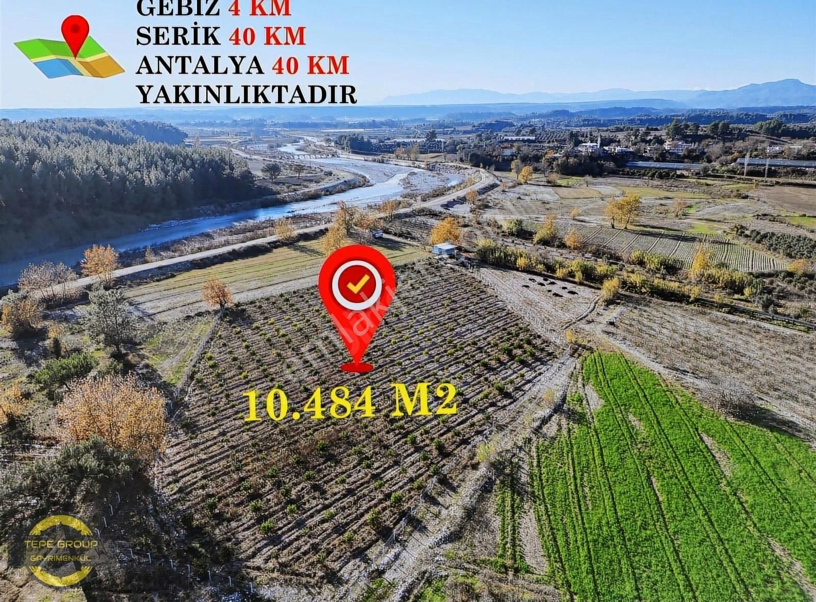 Serik Akçapınar Satılık Tarla ANTALYA SERİK AKÇAPINARDA 10.484 M2 ETRAFI TELLE ÇEVRİLİ TARLA