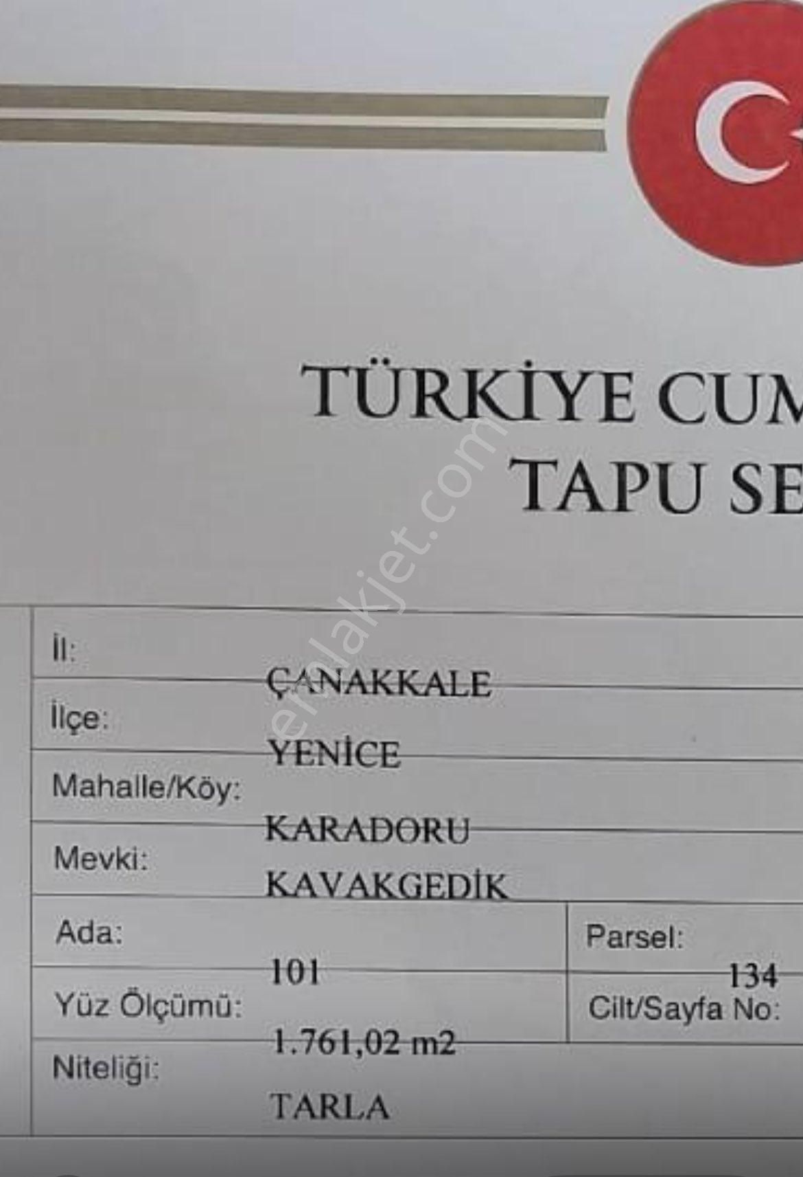 Yenice Karadoru Köyü Satılık Tarla Kazdağları içinde bölgenin en ideali