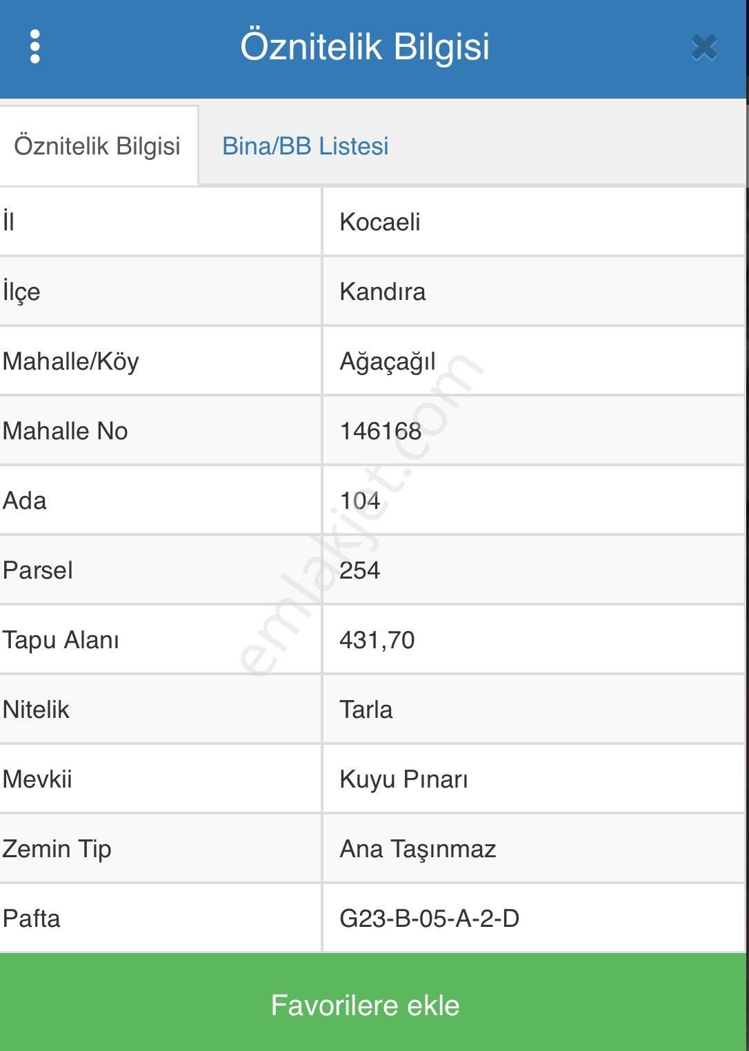 Kandıra Ağaçağıl Satılık Tarla Acil satılık