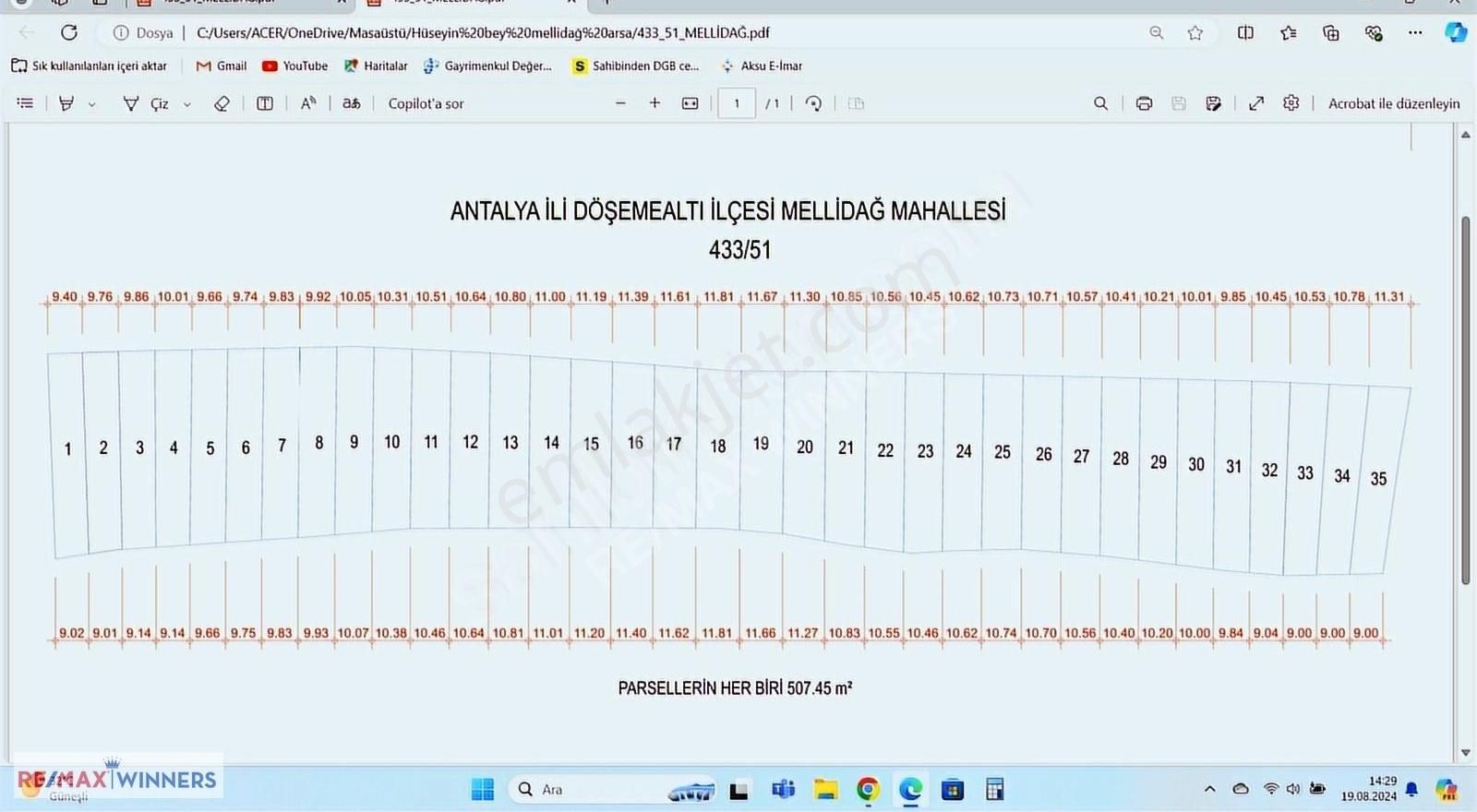 Döşemealtı Dağbeli Satılık Tarla Antalya Döşemealtı Dağbeli Mellidağ Satılık 506m2 Tarla