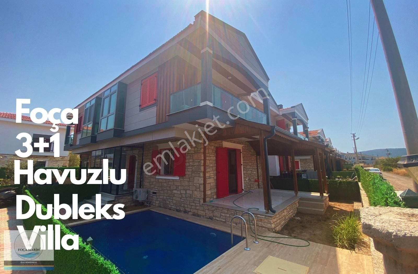 Foça Hacıveli Satılık Villa FOÇA BAĞARASINDA 3+1 ÖZEL HAVUZLU EŞYALI DUBLEKS VİLLA