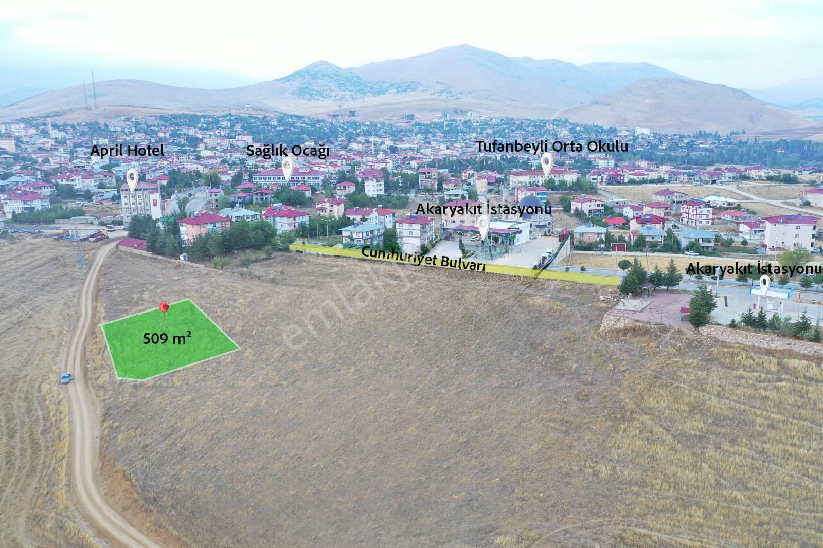 Tufanbeyli Cumhuriyet Satılık Konut İmarlı  TUFANBEYLİ CUMHURİYET MAH. 509 M² KONUT İMARLI MÜSTAKİL TAPULU SATILIK ARSA