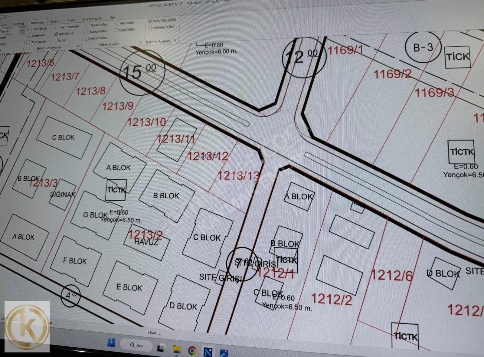 Karasu Aziziye Satılık Villa İmarlı Karasuda Denize 750 Metre Mesafede 1030m2 %30imarlı Satılık Arsa