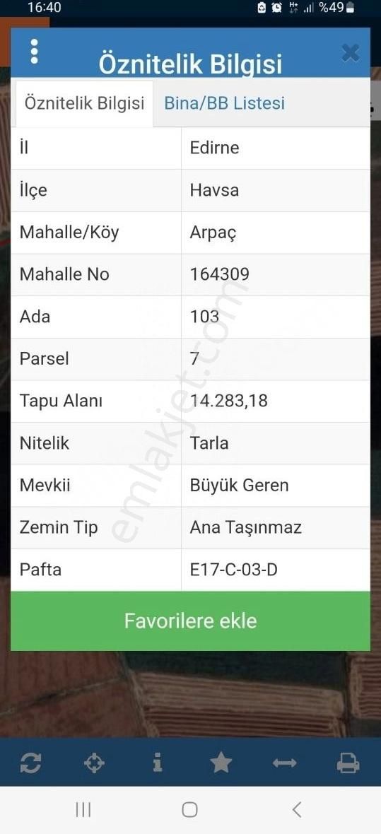 Havsa Arpaç Köyü Satılık Tarla EDİRNE HAVSA ARPAÇ KÖYÜNDE SATILIK 14.283 M2 TARLA