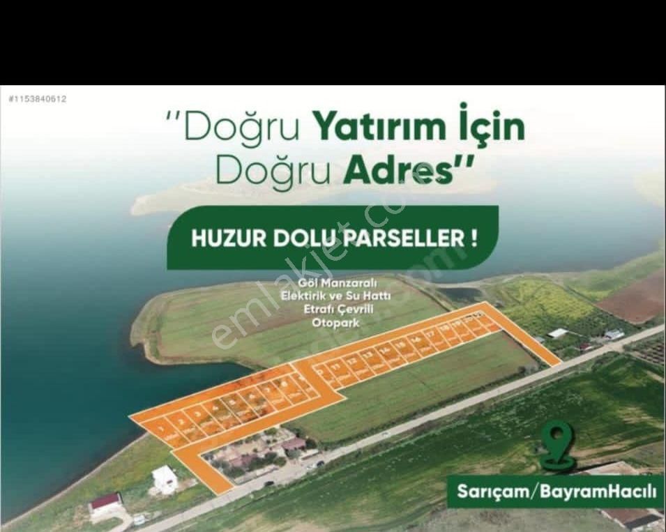 Sarıçam Karaömerli Satılık Tarla Sarıçam Bayram hacılı'da göl manzaralı 300 metre arsa