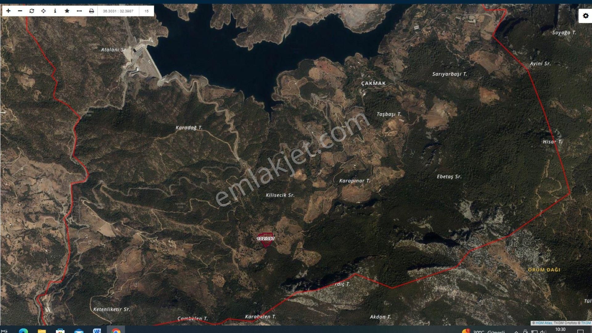 Gazipaşa Çakmak Satılık Tarla BAHÇE YAPMAYA UYGUN 13.548 M2 ARAZİ