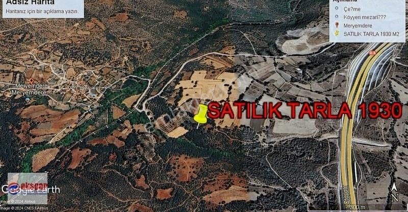 Altıeylül Meryemdere Satılık Tarla BALIKESİR ALTIEYLÜL MERYEMDERE DE SATILIK 1930 M2 TARLA