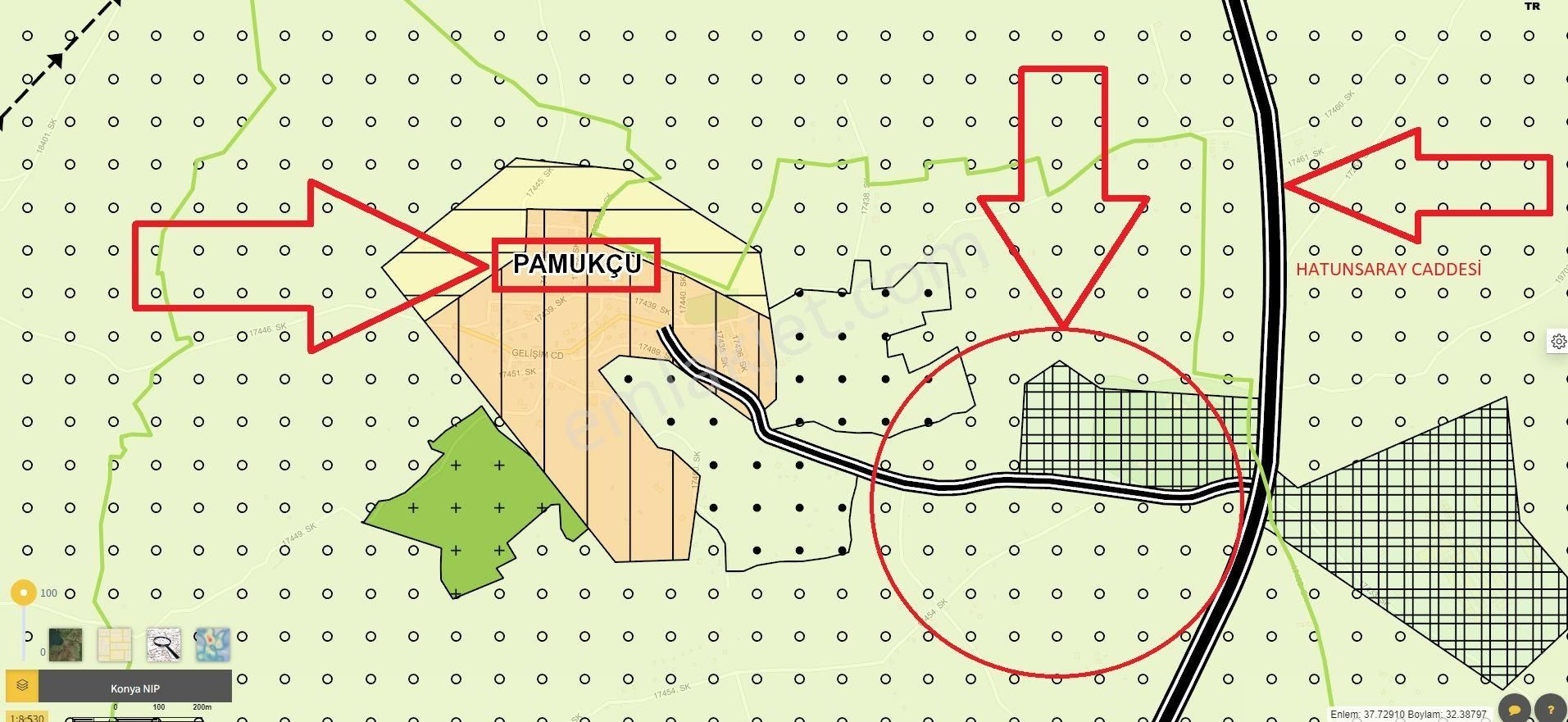 Meram Pamukcu Satılık Tarla Pamukçu'da Anayola Yakın Cadde Üzeri 950 M2 Hisseli Tarla