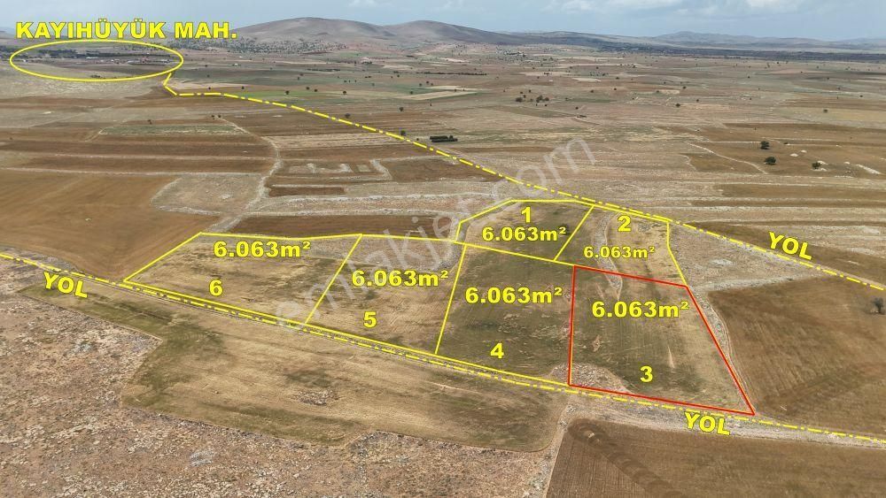 Meram Kayıhüyük Satılık Tarla  MERAM KAYHÜYÜKDE 6.063 M2 İNTİKAL HİSSELİ TARLA