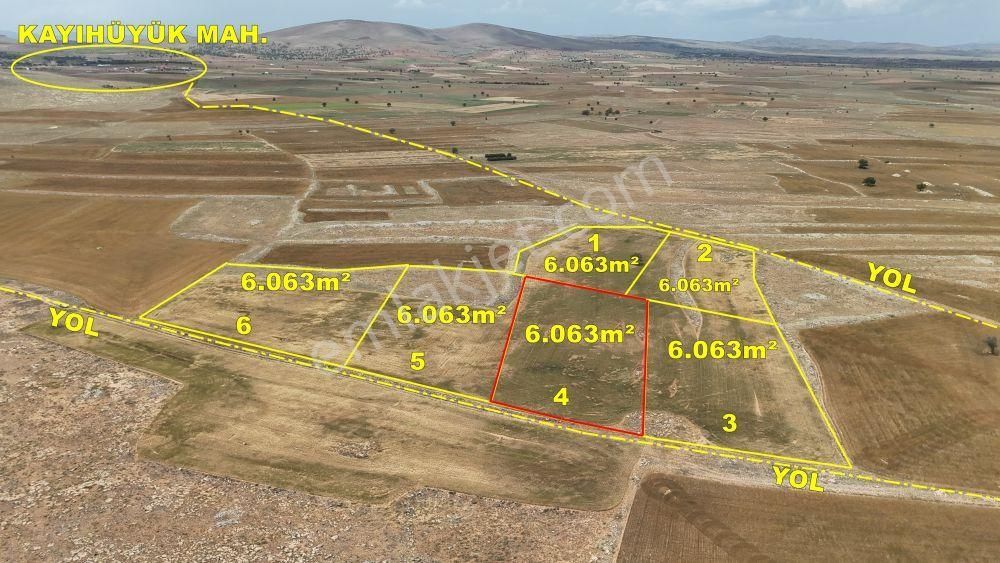 Meram Kayıhüyük Satılık Tarla  MERAM KAYHÜYÜKDE 6.063 M2 İNTİKAL HİSSELİ TARLA