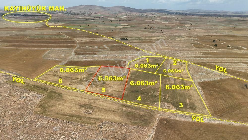 Meram Kayıhüyük Satılık Tarla  MERAM KAYHÜYÜKDE 6.063 M2 İNTİKAL HİSSELİ TARLA