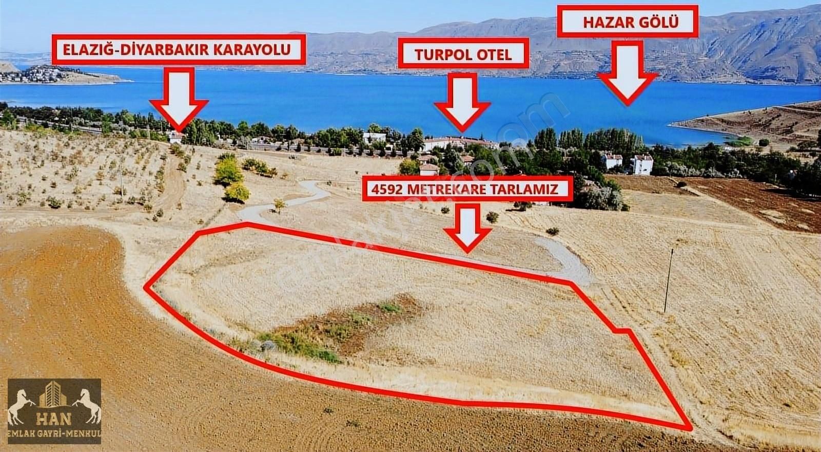 Sivrice Günay Köyü (Yeniköy) Satılık Tarla HAN EMLAK TAN SİVRİCE DE PANORAMİK GÖL MANZARALI SATILIK TARLA