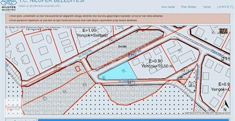 Nilüfer 30 Ağustos Zafer Satılık Konut İmarlı NİLÜFER KAYAPA ÇAMLIK 'DA 2.250 M2 SATILIK İMARLI ARSA