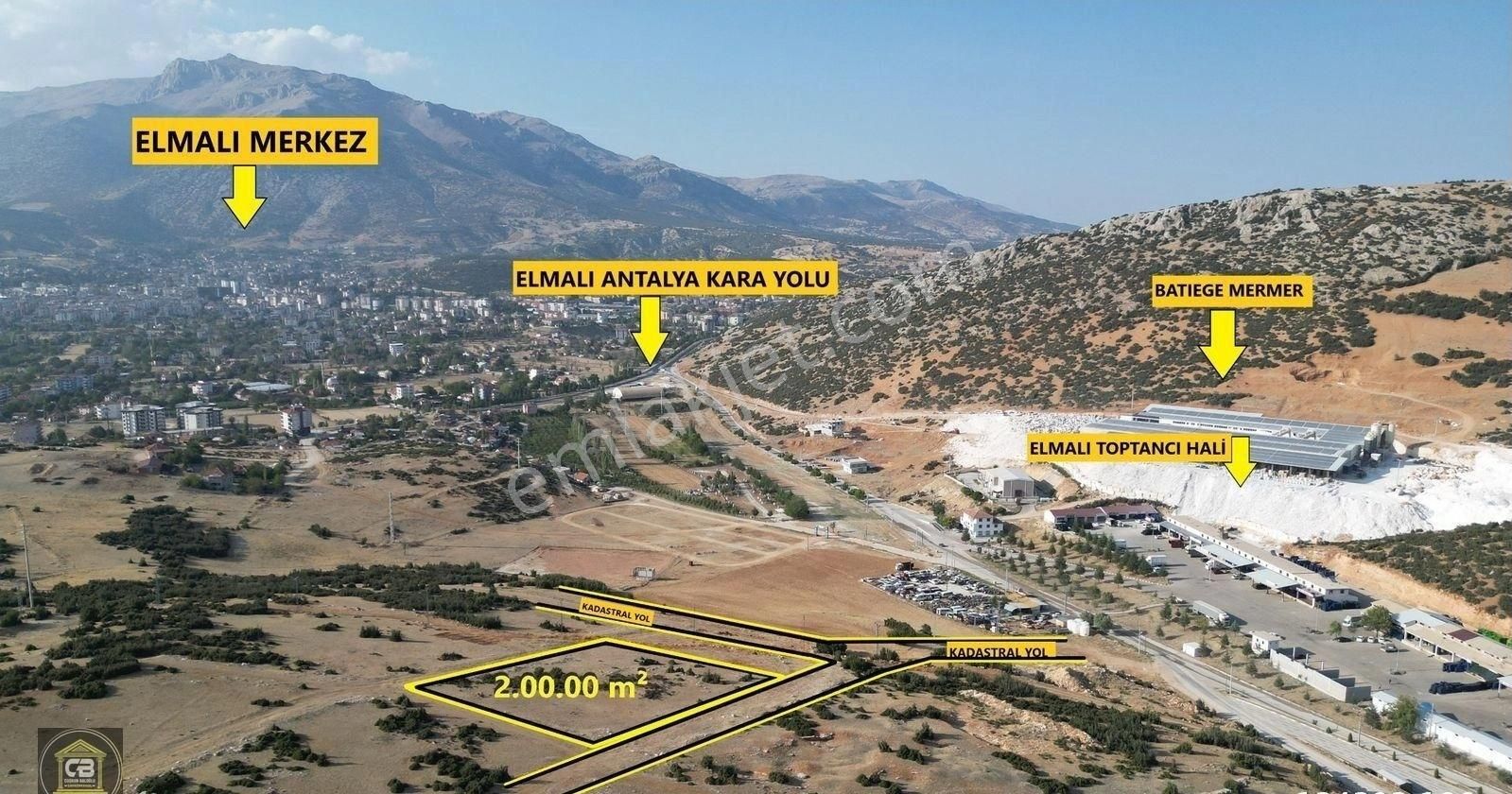 Elmalı Yeni Satılık Ticari İmarlı EMALI YENİ MAHALLE HAL MEVKİİNDE 2,000,00 m² ARSA SATILIKTIR