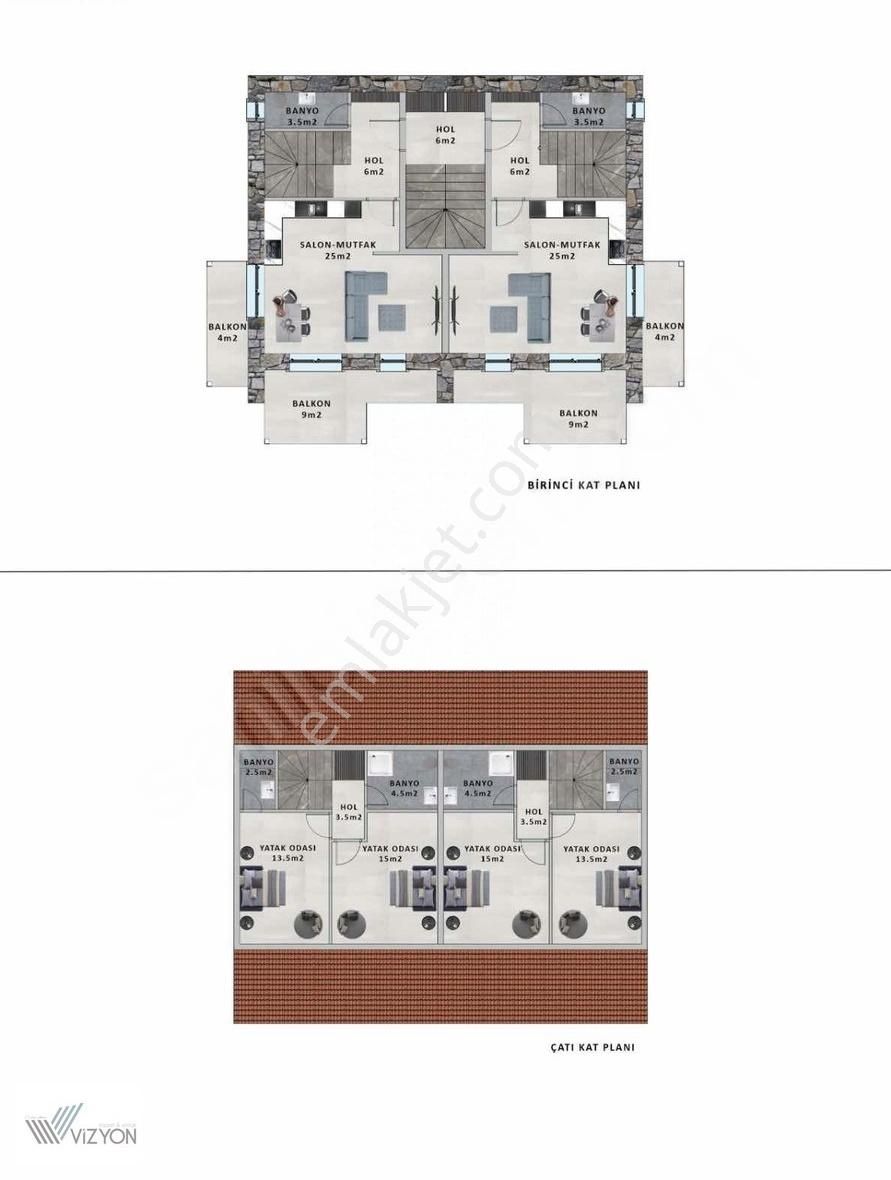 Datça İskele Satılık Daire Vizyon İnşaat Projesinden Satılık 2+1 Daire