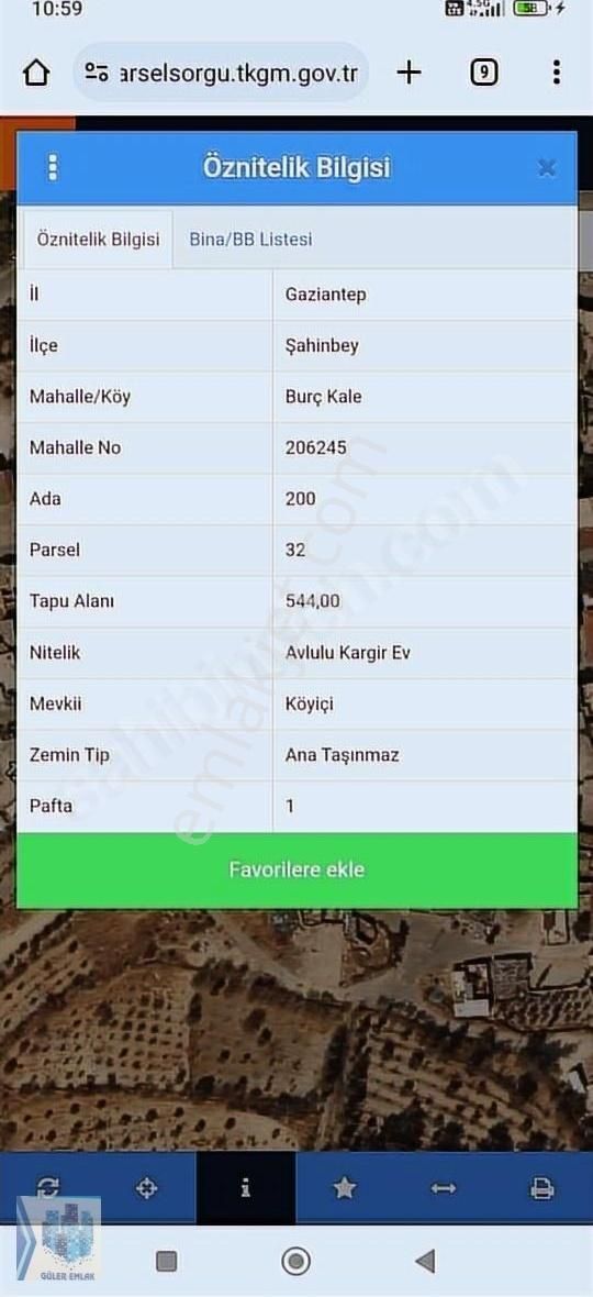 Şahinbey Kale Satılık Konut İmarlı BURÇ KALEDE 544 M2 EV YERİ ARSA TEK TAPU UYGUN FİYAT