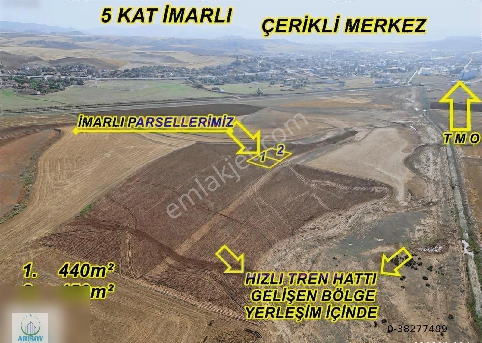 Delice Çerikli Bld. (Merkez) Satılık Konut İmarlı KIRIKKALE DELİCE ÇERİKLİ MERKEZ 5 KAT İMARLI 450m² ARSA