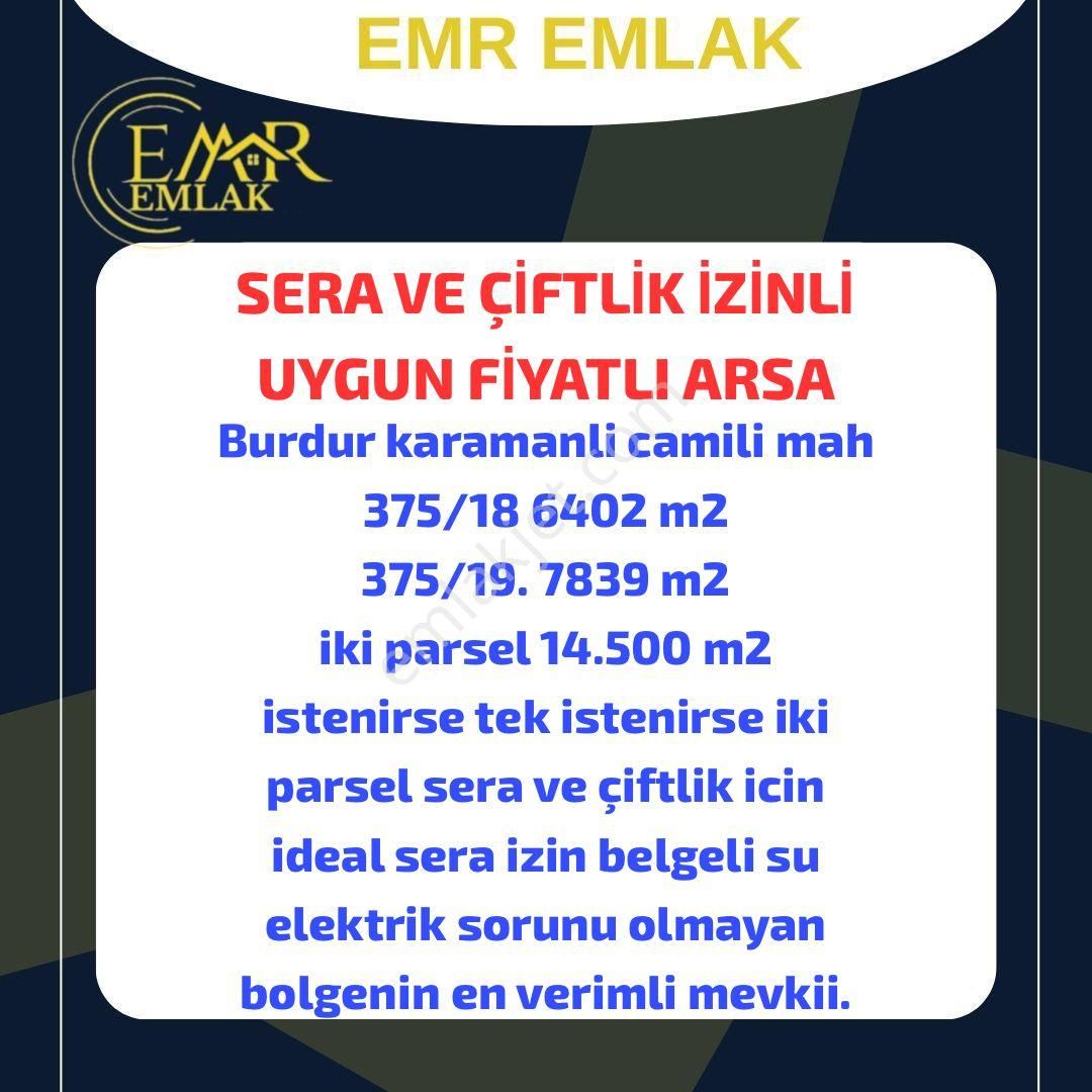 Karamanlı Camii Satılık Tarla Fırsat Burdur Karamalı Camili Mah. Sera Ve Çiftlik İzinli Elektrik Su Sorunu Olmen Verimli Mevki