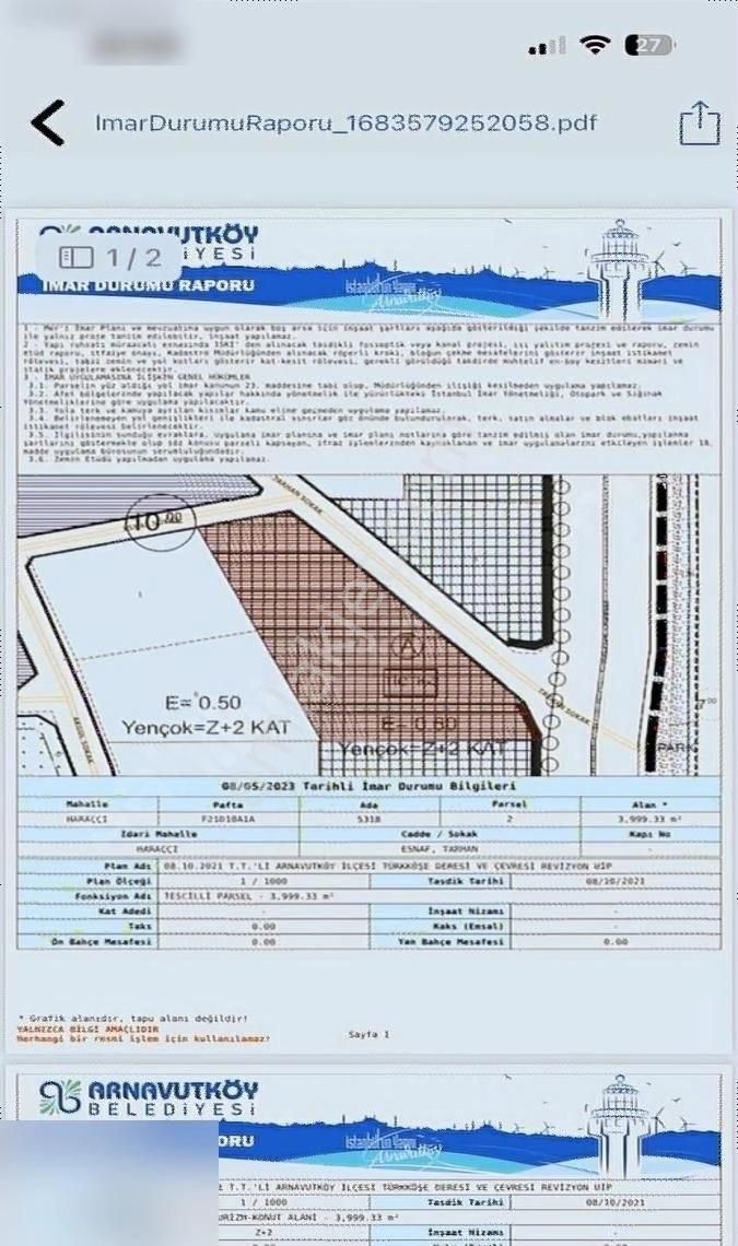 İstanbul Arnavutköy Satılık Ticari İmarlı SATILIK ARSA ticari cadde Cepe