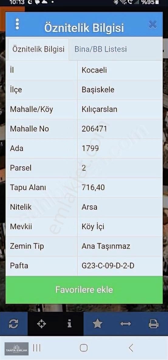 Başiskele Kılıçarslan Satılık Konut İmarlı TANTA EMLAKtan BAHÇECİK MERKEZDE SATILIK ARSA