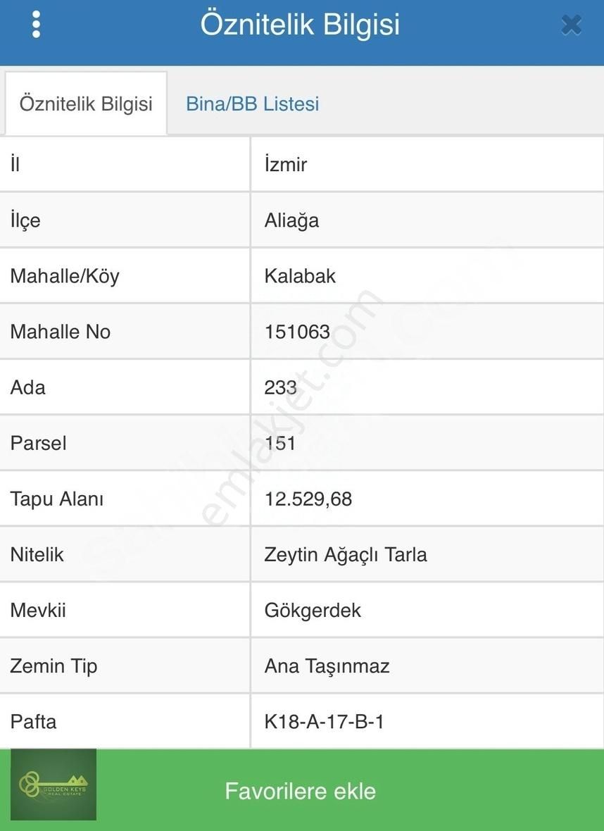 Aliağa Kalabak Satılık Zeytinlik KALABAK GÖKGERDEK TE 3.132M2 SATILIK ZEYTİNLİK