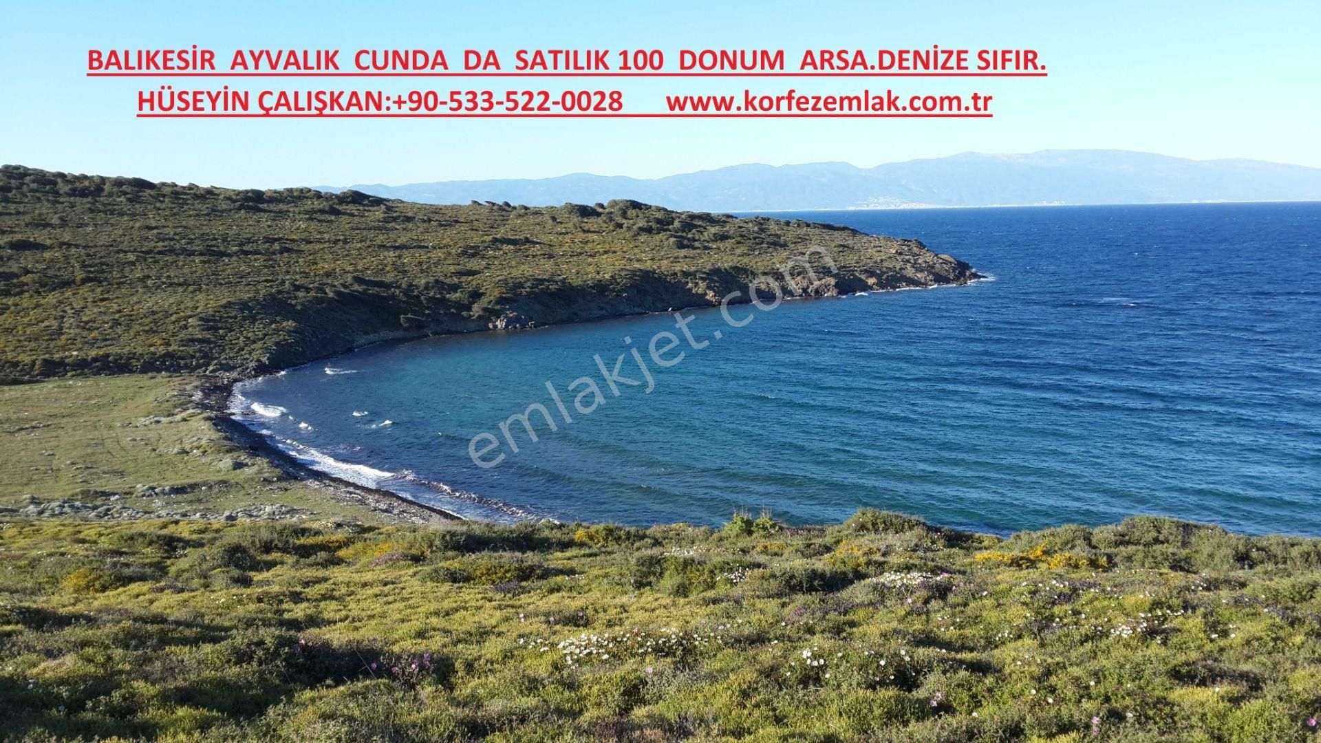 Ayvalık Namık Kemal Satılık Sit Alanı  BALIKESİR AYVALIK CUNDA DA SATILIK 100.000 METRE KARE ARSA.DENİZE SIFIR