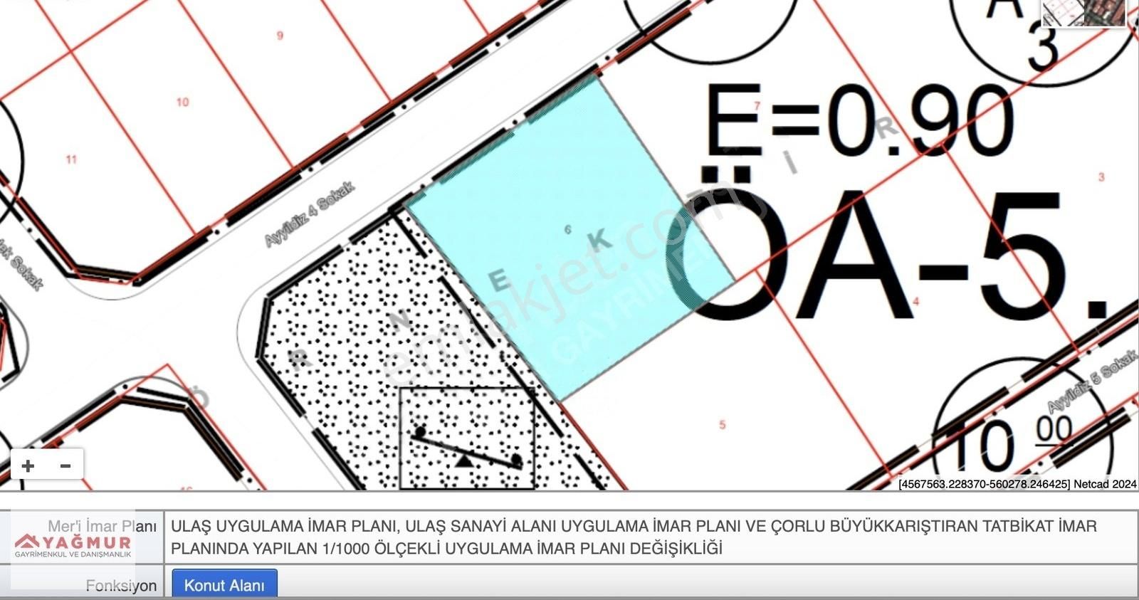 Ergene Ulaş Satılık Konut İmarlı YAĞMUR GAYRİMENKUL'DEN ULAŞ'TA 705 M2 KONUT İMARLI ARSA