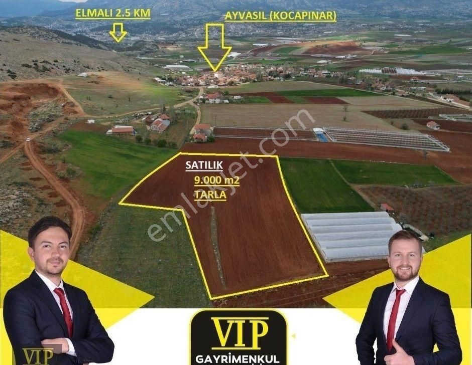 Elmalı Kocapınar Satılık Tarla VIP GAYRİMENKUL' den AYVASILDA ARAÇ TAKASLI 9.000 M2 SATILIK TARLA ​