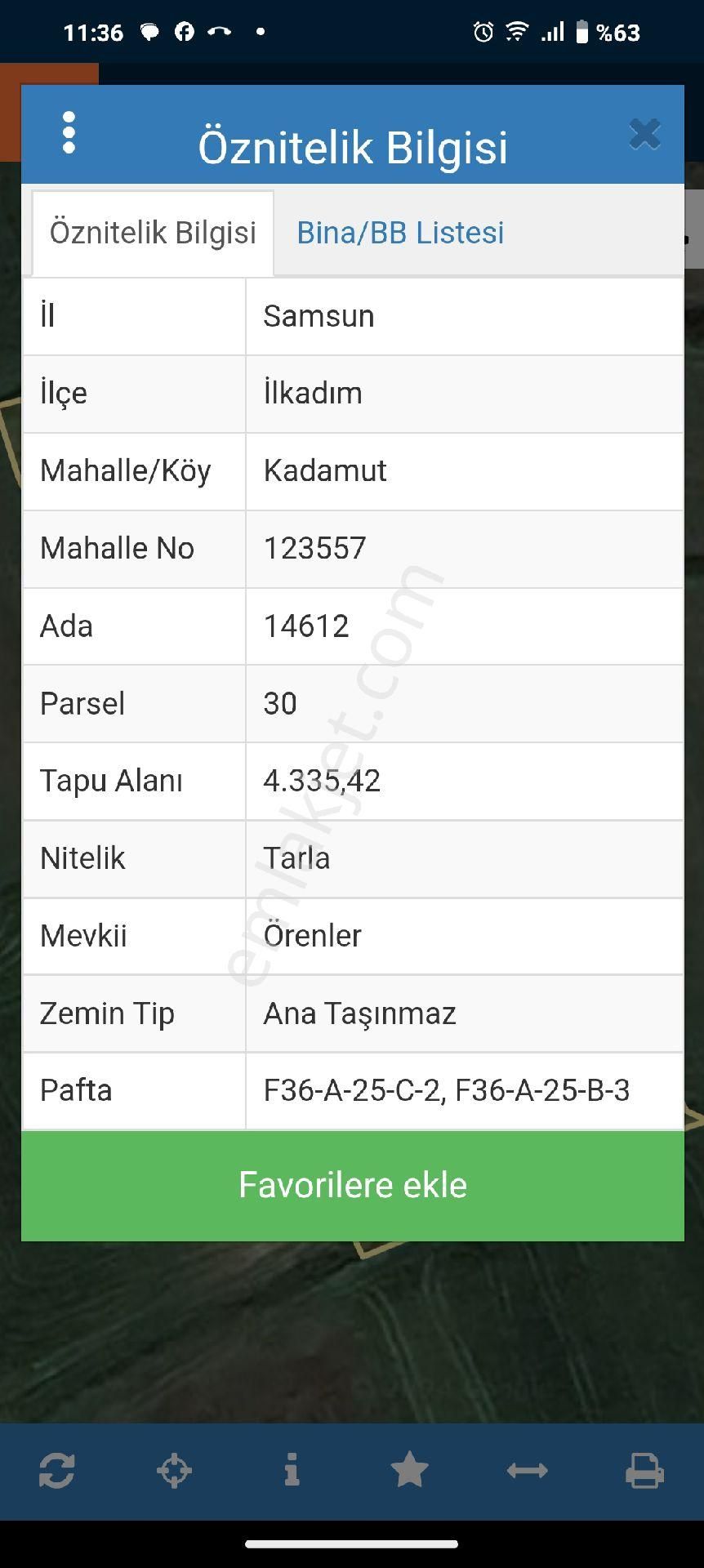 İlkadım Kadamut Satılık Tarla TRUVA'DAN KADAMUT'TA İMARA YAKIN MÜSTAKİL TAPULU TARLA