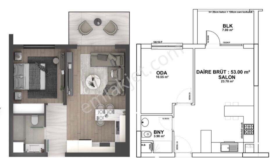 Çankaya Alacaatlı Satılık Daire  Yasamkent Alacaatlı 1+1 fırsat sıfır daire