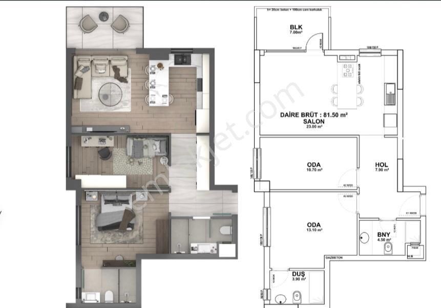 Çankaya Alacaatlı Satılık Daire Yasamkent Alacaatlı 2+1 Fırsat Sıfır Daire