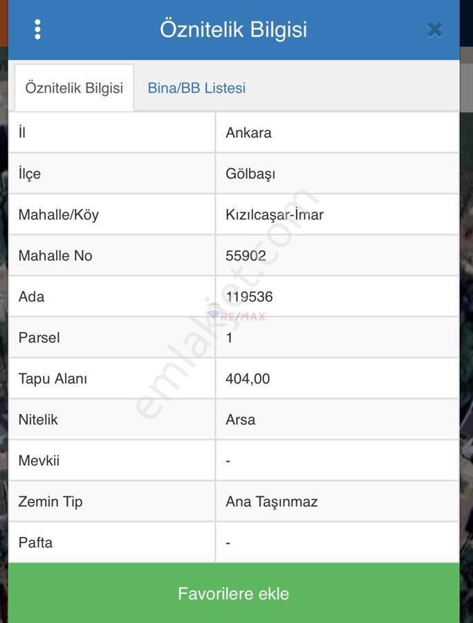 Gölbaşı Kızılcaşar Satılık Villa İmarlı Tek Yapı Köşe Parsel 404m2 Ankara Gölbaşı