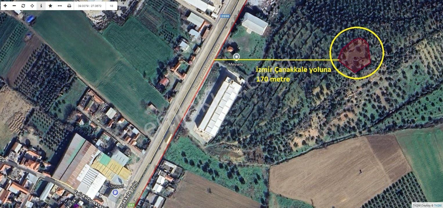 Bergama Kurfallı Satılık Zeytinlik  İZMİR YOLUNA 170 METRE MESAFEDE 1500 M2 ZEYTİNLİK ..