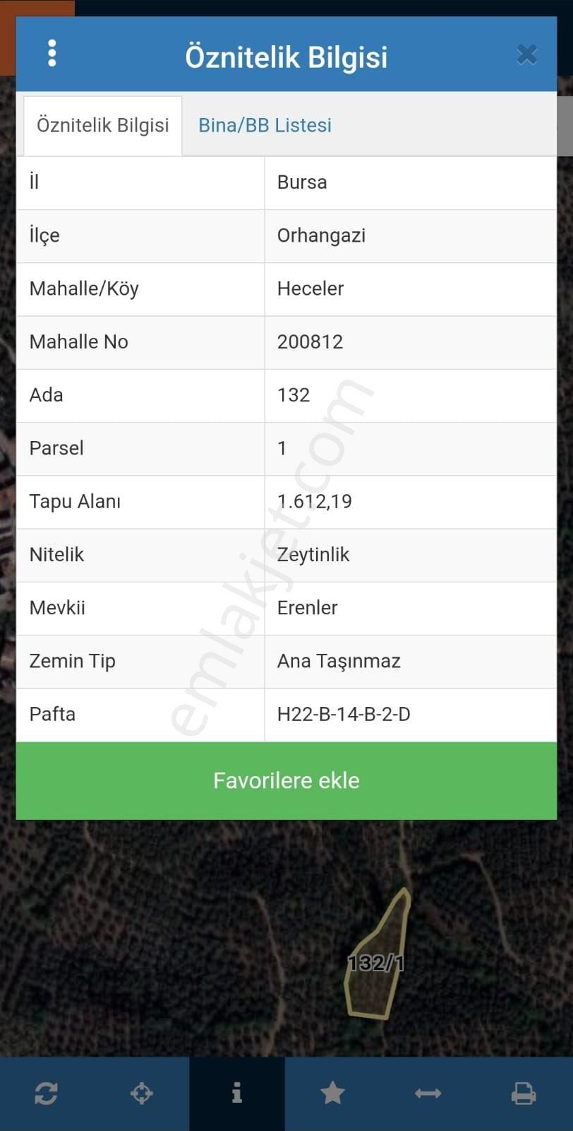 Orhangazi Heceler Satılık Zeytinlik ORHANGAZİ HECELER KÖYÜNDE SATILIK ARAZİ