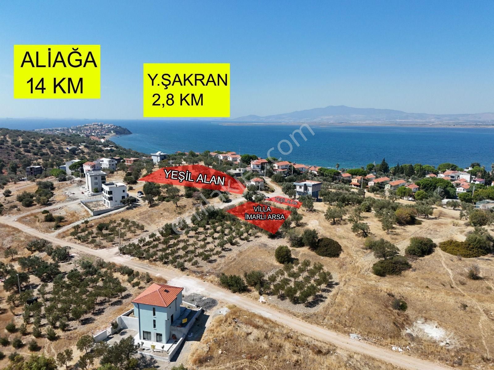 Aliağa Yenişakran Satılık Villa İmarlı Kılıçkaya Emlak'tan Deniz Doğa Manzaralı Villa Arsası