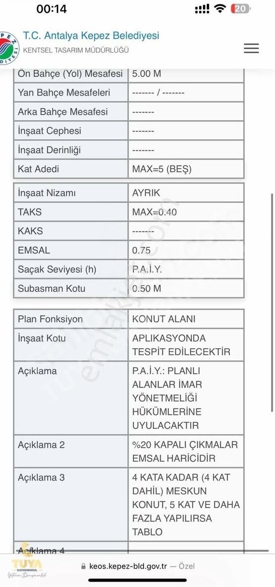 Kepez Varsak Esentepe Satılık Konut İmarlı Varsak Esentepe de Satılık Konut Arsası