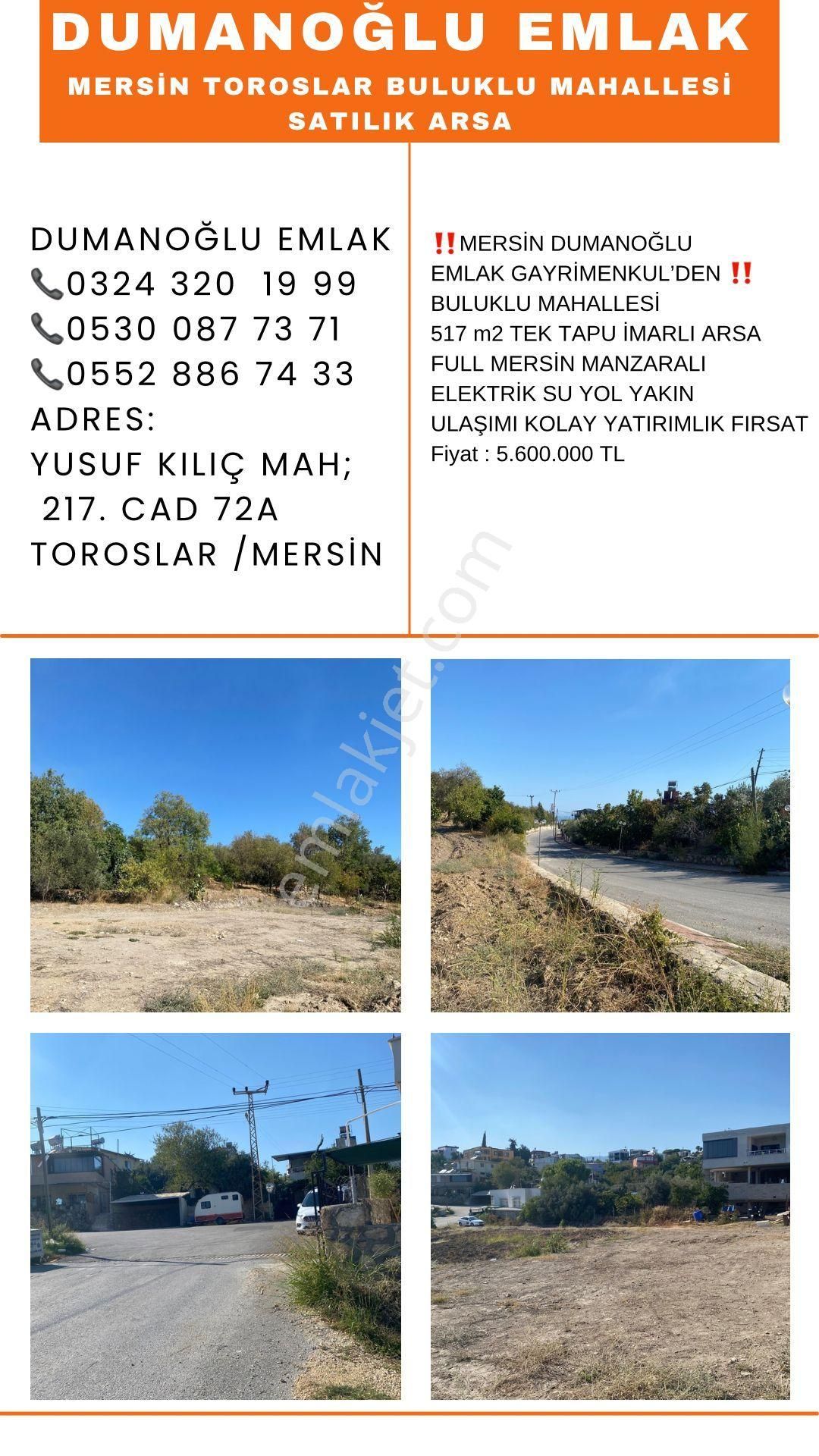 Toroslar Buluklu Satılık Konut İmarlı 🏡 Satılık İmarlı Arsa Toroslar Buluklu Mah.☎️