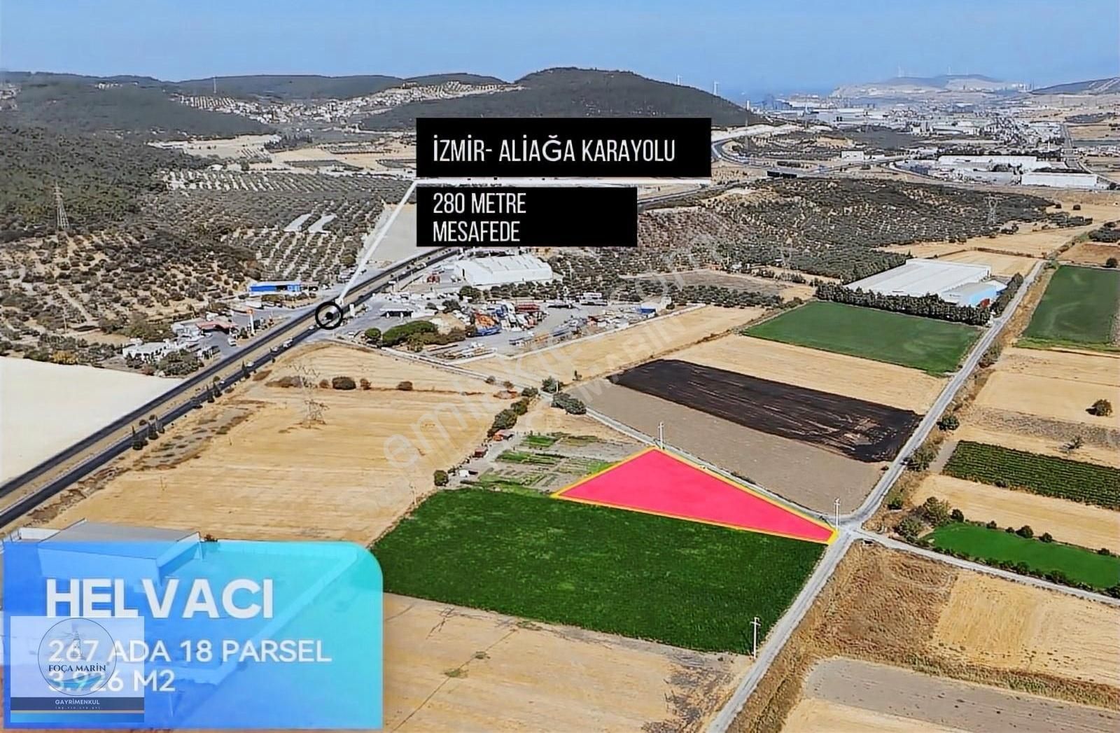 Aliağa B. Hayrettin Paşa Satılık Tarla İZMİR-ALİAĞA KARAYOLU YAKINI 3.936 m² DEĞERLİ TARLA